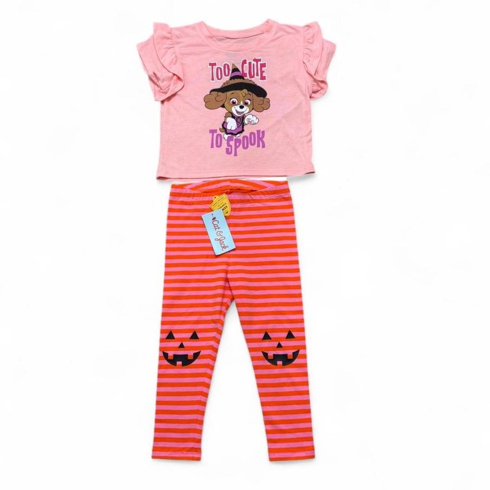 Kidcore Halloween Outfit Set 2T Paw Patrol Skye Cat & Jack Witchy Jack-O-Lantern